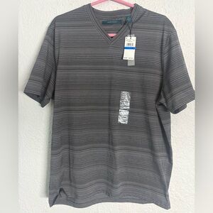 Perry Ellis Gray Short Sleeve  V-Neck T-Shirt Men's XL